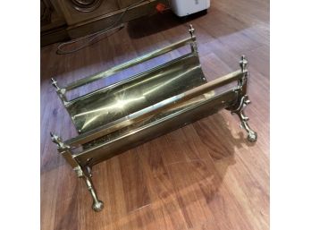 Beautiful Antique Solid Thick Brass Footed Log Stand