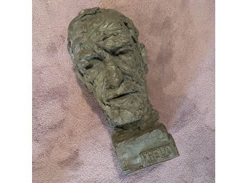 Unique Sculpted Bust Of Freud Signed By Doris Appel