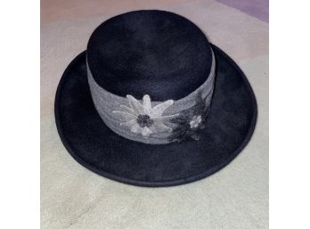 Classy Grey Black Wool Hat