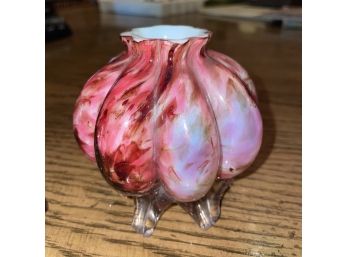 Lovely Squat Art Glass Vase