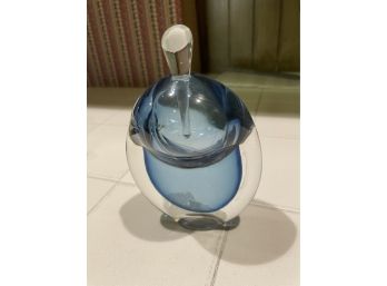 Beautiful Vintage Blue Glass Perfume Bottle