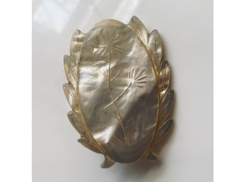 Antique Carved Mother Of Pearl Brooch