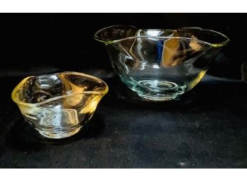 Vintage Glass Chip And Dip Bowl