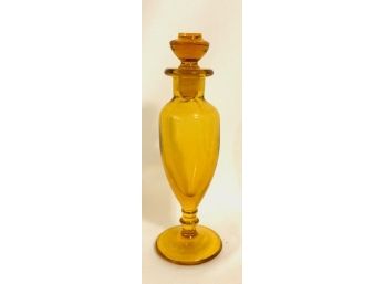 Vintage MCM Honey Amber Glass Apothecary Bottle