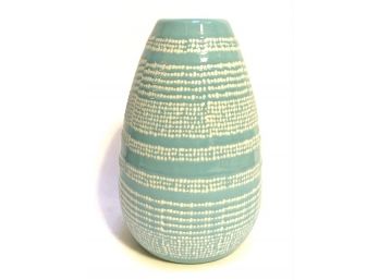 Mid Century Modern Robins Egg Blue Pottery Vase