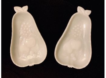 Vintage Pear Shaped Milk Glass Plates