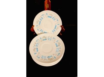 6 Blue Heaven Saucer Plates By Royal China