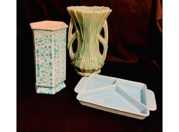 Teal Pottery Trio