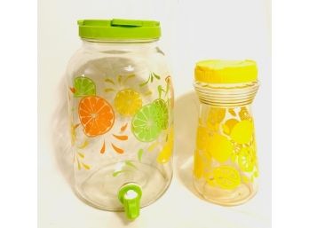 2 Vintage Citrus Theme Drink Dispensers