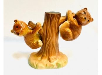 Vintage Baby Bears Climbing Tree Salt And Pepper Shaker Set - A MUST Have!!