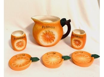 Incredible Ceramic Florida Orange Juice Partial Set