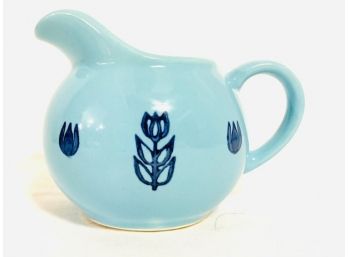 Vintage MC Cronin Pottery Blue Tulip Creamer