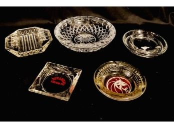Collection Of 5 Vintage Ashtrays