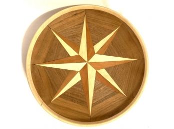 Gorgeous Handcrafted Nautical Star Shallow Wooden Bowl