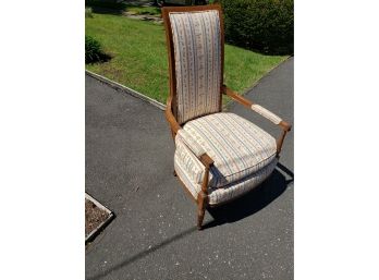 Vintage Mid Century High Back Upholstered Arm Chair