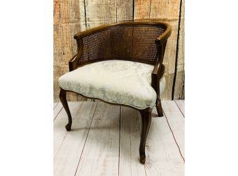 Caneback Chair With Blue Upholstery