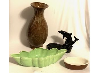 Mixed Bag Of 4 Pottery Items - Vintage To Now