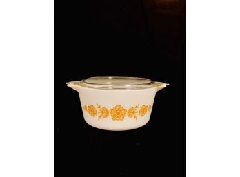 Vintage Pyrex 474 Golden Butterfly With Lid