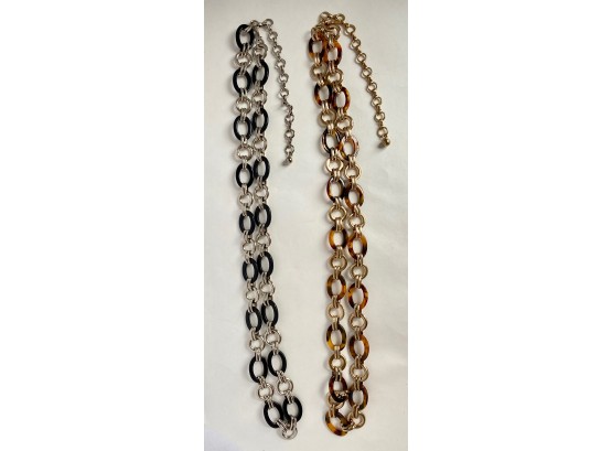 Two Vintage Long Chain Belts