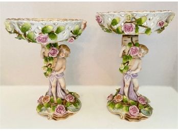 Vintage Andrea Porcelain Pedestal Bowls, Italy