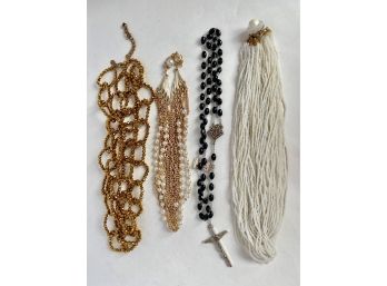4 Vintage Necklaces Jewelry, Including 1 Rosary