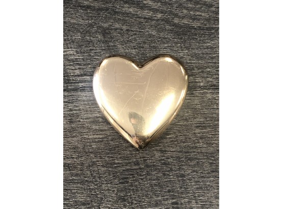 Lovey Solid Brass Large Heart Paper Weight / Sculpture