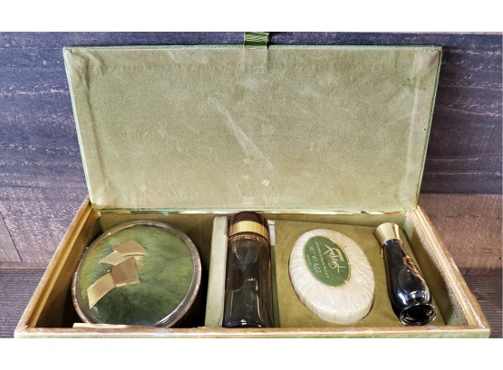 Never Used Faberge Gift Set - With Aphrodisia Bath Perfume, Soap Bar, Cologne, & Bath Powder