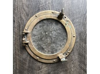 Antique Brass Porthole With Original Rubber Gaskets