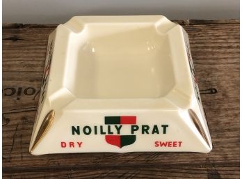 Large Desk Or Table Top Noilly Prat Dry & Sweet Vermouth French Opalex Ashtray - Wonderful Advertising Item!