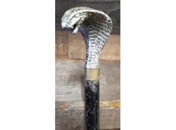 Vintage Cobra Head Walking Stick With An Interior Sword - Rough Condition - For Cleaning, Parts & / Or Repairs