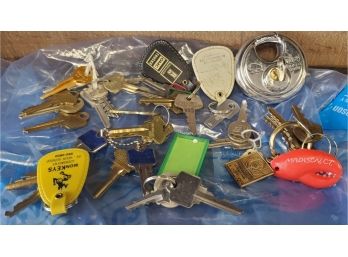 ABUS Buffo Lock 28/70 Hardened Metals & Stainless Steel &key Made In Germany  Lobster Claw Keychain & 35 Keys