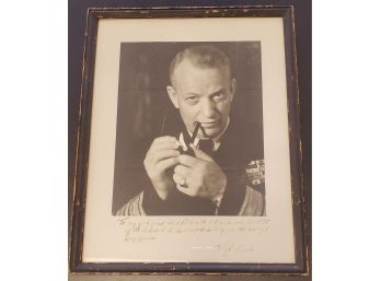 Large Photo Print- By US Admiral Arleigh Burke- Hand- Signed With A Dedication To His Navy Friend Wink Folk