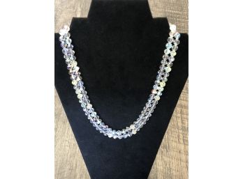 Beautiful Crystal Necklace With Gold Toned Clasp