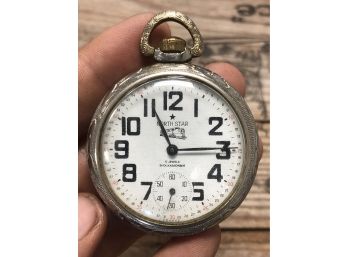 Vintage North Star Rail Road Pocket Watch 17 Jewels 1930s Made In France Precision Watch Co.