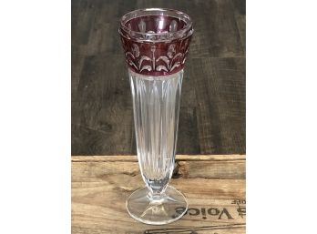Vintage Flashed  Ruby Bud Vase Dessert Cup Root Beer Glass