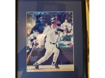Batting Tino Martinez New York Yankees Autographed 8' X10' Framed Color Photo