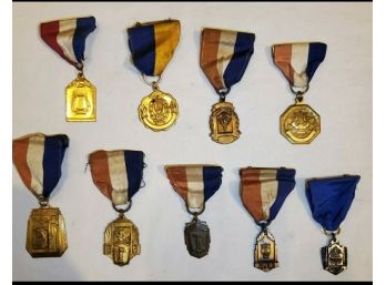 1951 State Meet Champions 9 Medals & Ribbons -Marching Music Bands -Bronze/Brass