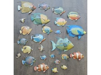 An Abundant Catch Of Breathtaking Colorful Tropical Fish Decorations - 26 Total Mostly Wall Hangers  Magnets