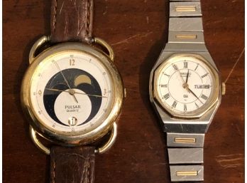 Two Wrist Watches - SEIKO Ladies Gold & Silver Tone 8523-0099 & Pulsar Quartz