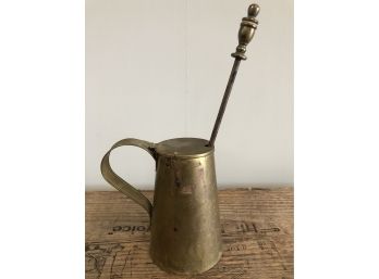 Antique Brass Tar Brush & Pot Fire Starter