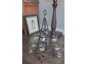 Vintage Tea Light Candles Iron Tree