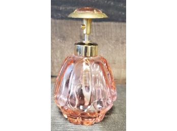 Vintage Pink Bulbous Refillable Perfume Spray Atomizer Glass Bottle  (Empty)