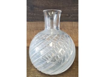 Baccarat Crystal Cyclades Swirl Flower Vase Made In France Stamped On Base - With A Smokey Interior