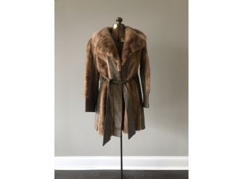 Beautifully Stunning Vintage Giffels Furs Fur And Leather Brown Coat