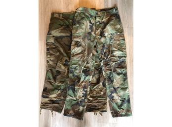 2 Pair Military ARMY Clifford Industry Woodland Camouflage Cargo Pants 34W X 30L