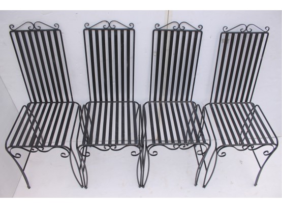 Great Set Of 4 MID CENTURY MODERN Whimsical WROUGHT IRON Dining Chairs