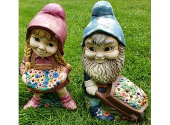 Pair Of Happy Gnomes From 1976