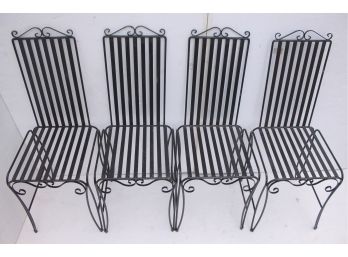 Great Set Of 4 MID CENTURY MODERN Whimsical WROUGHT IRON Dining Chairs