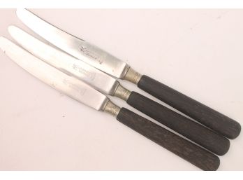 Great Set Of 3 Vintage J.A. HENCKELS SOLINGEN KNIVES With Wood Handles