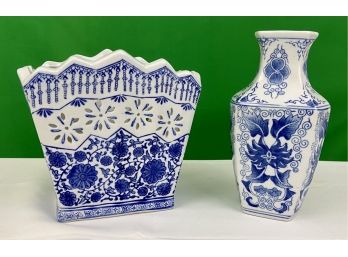 Blue And White Ceramic Vases